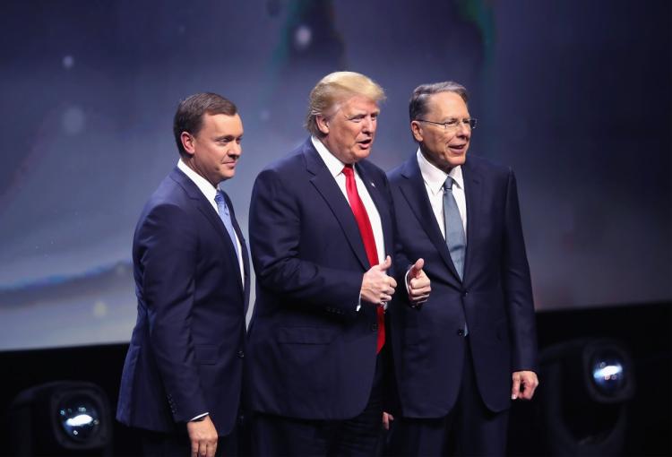 Donald Trump meets with NRA Chris Cox, and Wayne La Pierre, in a May event