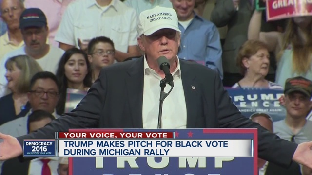 Donald Trump spent part of the day campaigning near Lansing.                      WXYZ