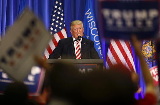 Republican presidential candidate Donald Trump speaks at a campaign rally in West Bend Wis. Tuesday Aug. 16 2016