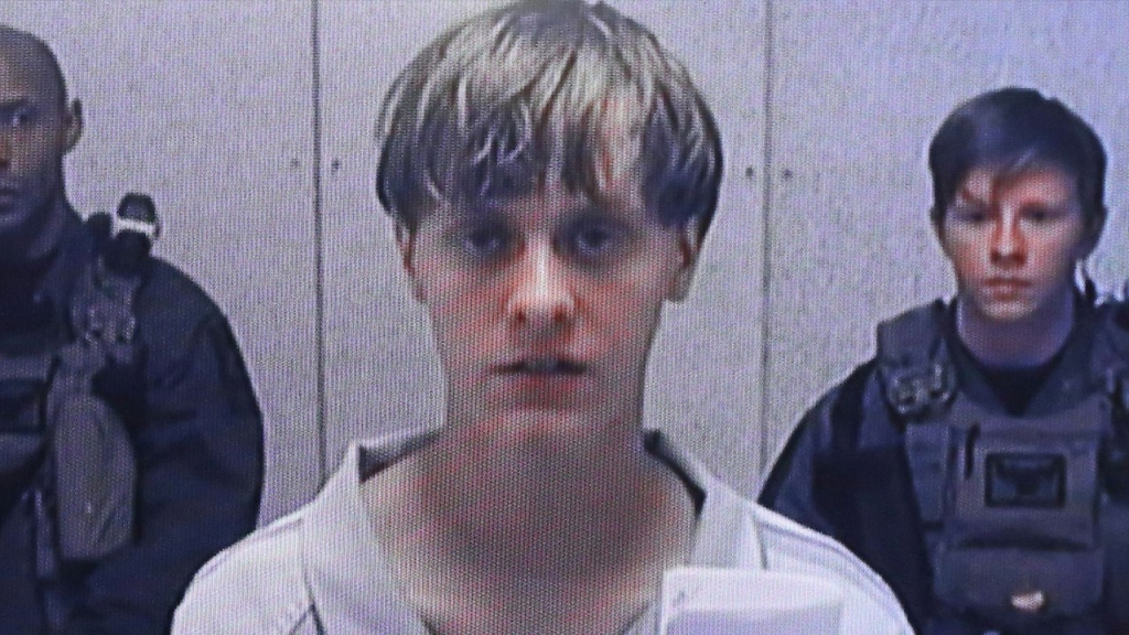 Dylann Roof appears during a court hearing in 2015