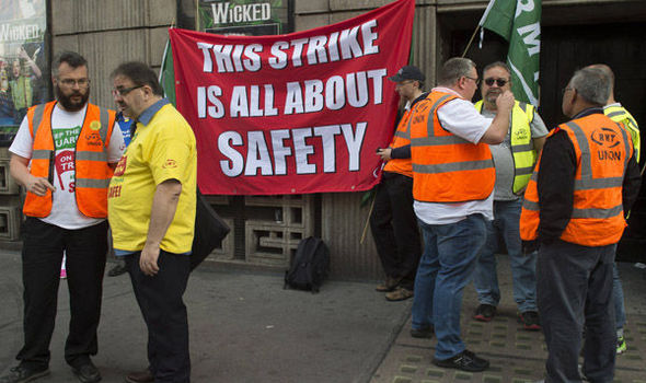 RMT workers on strike