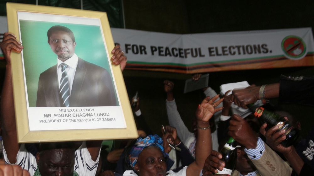 Zambia's president Edgar Lungu leads early election results