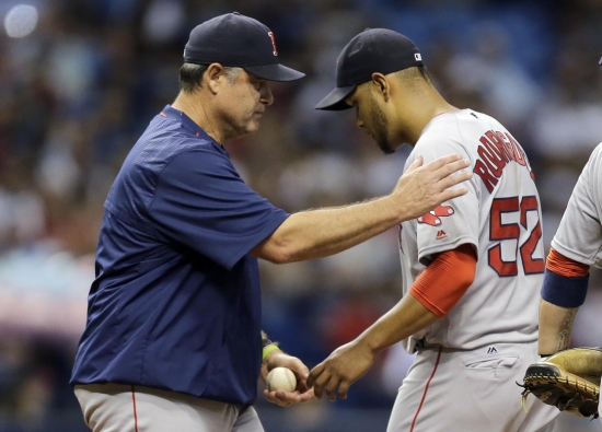 Eduardo Rodriguez loaded the bases in the sixth and exited after recording one out