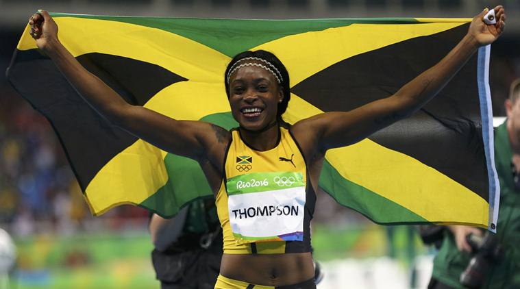 Elaine Thompson Elaine Thompson women's 100m gold Elaine Thompson 100m gold Elaine Thompson Jamaica Elaine Thompson Rio 2016 Olympics Rio Olympics 100m race