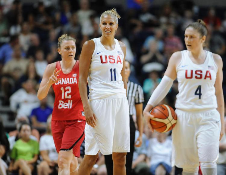 United States� Elena Delle Donne during the first half of a women's exhibition basketball game Friday