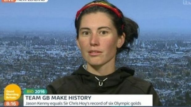 Emma Trott sister of British cyclist Laura Trott interviewed on ITV