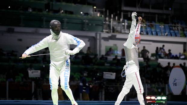 Empty seats are in evidence at the fencing venue