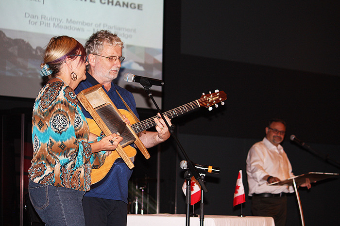 Entertainers perform at the town hall meeting hosted by MP Dan Ruimy.- Phil Melnychuk  THE NEWS