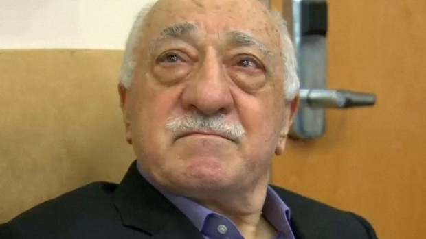 U.S.-based cleric Fethullah Gulen whose followers Turkey blames for a failed coup speaks to journalists at his home in Saylorsburg Penn. on July 16. Turkey has sent document to the U.S. seeking Gulen's arrest