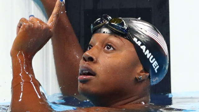 Stanford junior Simone Manuel became the first African American woman to win an individual gold medal in swimming