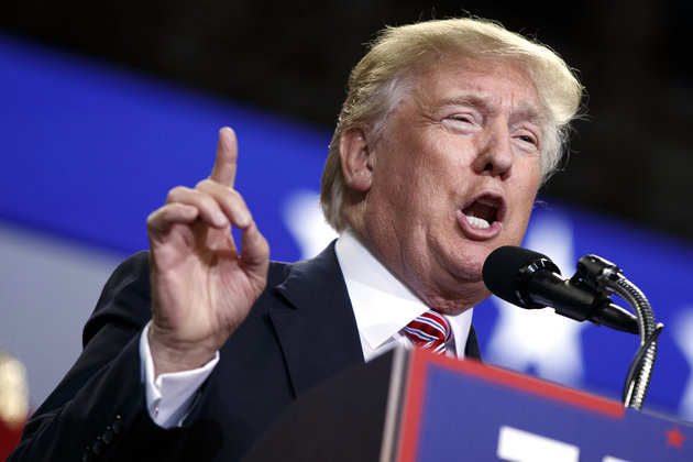 Evan Vucci  AP
Republican presidential candidate Donald Trump speaks during the campaign rally in Kissimmee