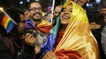 Celebrations in Bogota as the peace deal is announced in Havana Cuba