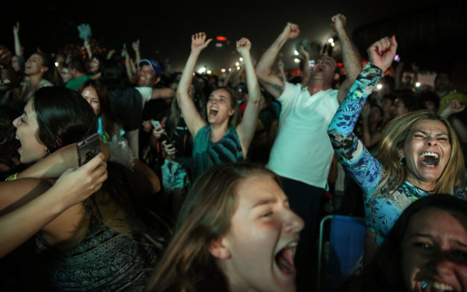 Fans supported their team and celebrated the win wildly