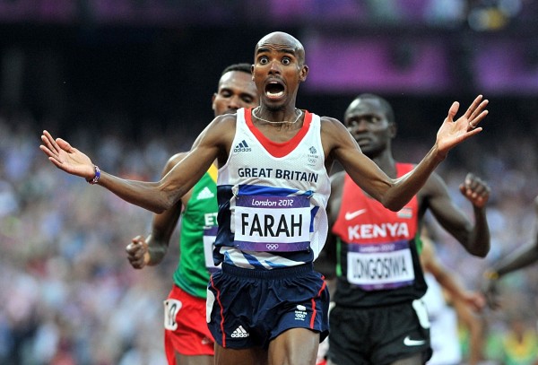 Mo Farah wins the 5,000m final at London 2012