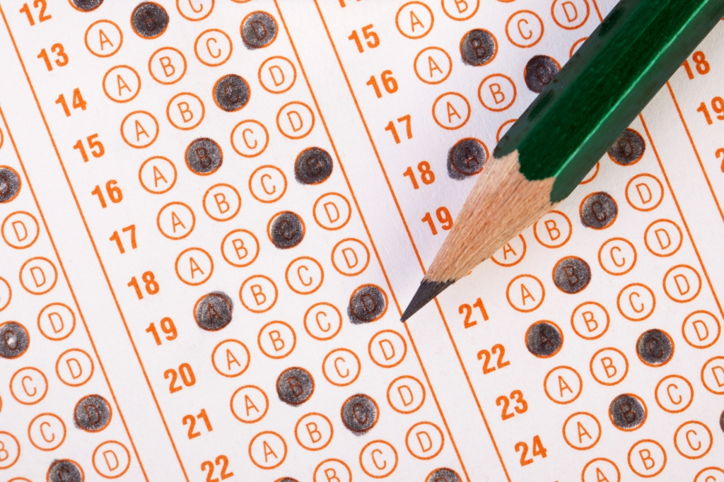 Filled optical form of an examination