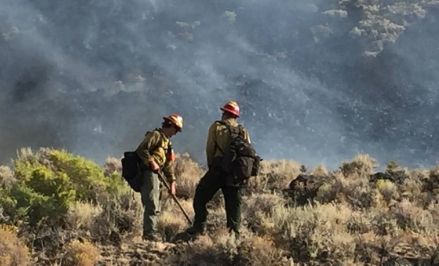 Firefighters battle the Withers Fire near Paisley