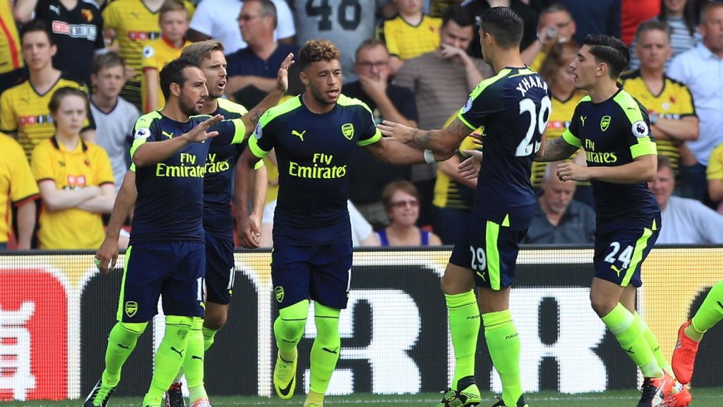 First-half goals gave Arsenal a 3-1 win at Watford for their first EPL victory of the season