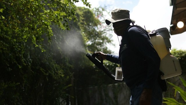 Staff Sgt. Christina Swope U.S. Air Force School of Aerospace Medicine lab technician prepares urine samples for testing in Rio San Juan Dominican Republic. Swope was part of a team conducting a field epidemiology investi