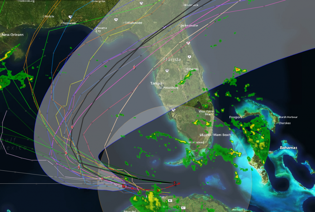 Forecast tracks for Tropical Depression 9 11 a.m. Aug. 29 2016