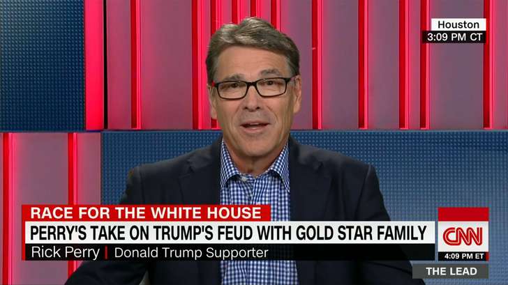 Former Gov. Rick Perry speaking on CNN Tuesday revived the controversy over Donald Trump’s feud with the Khan family