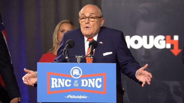 Former New York City Mayor Rudy Giuliani speaks