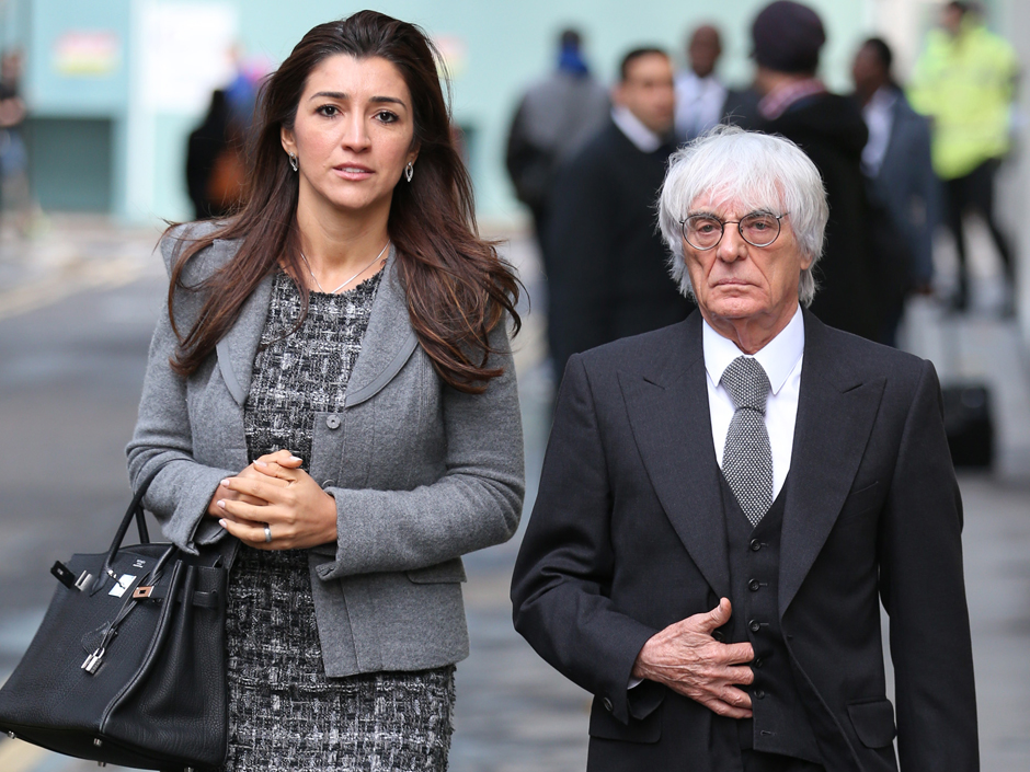 Formula One boss Bernie Ecclestone with his wife Fabiana Flosi in 2013. Flosi's mother was kidnapped in Brazil