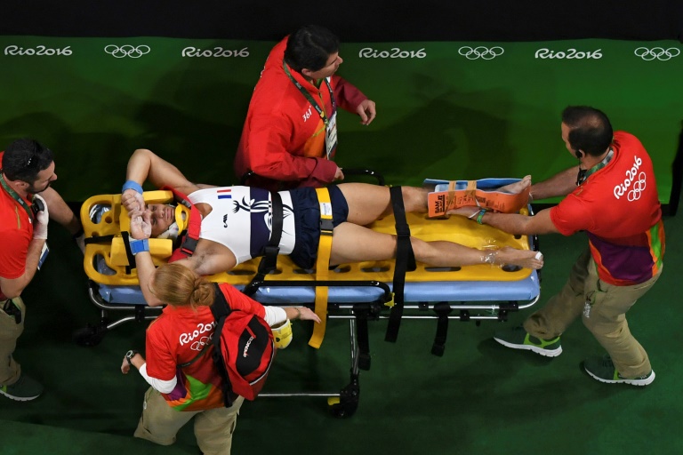 Horrific moment French gymnast Samir Ait Said breaks leg while performing Men's vault at Rio 2016 Olympics