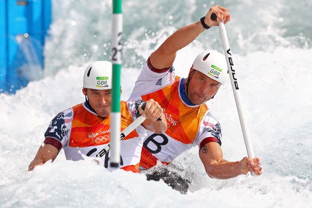 Great Britain's David Florence and Richard Hounslow in the Canoe Slalom C2 Double competition