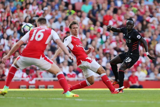 Liverpool's Sadio Mane scores Liverpool's fourth goal