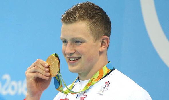 GETTYAdam Peaty celebrates winning gold in Rio