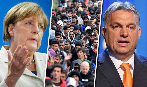 GETTYAngela Merkel has blasted EU leaders like Viktor Orban who oppose migrant quotas