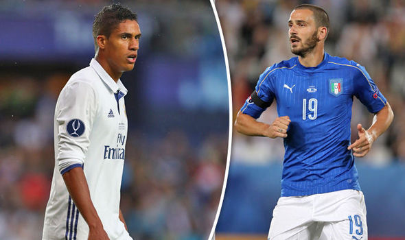 GETTYRaphael Varane and Leonardo Bonucci are in Jose Mourinho's sights