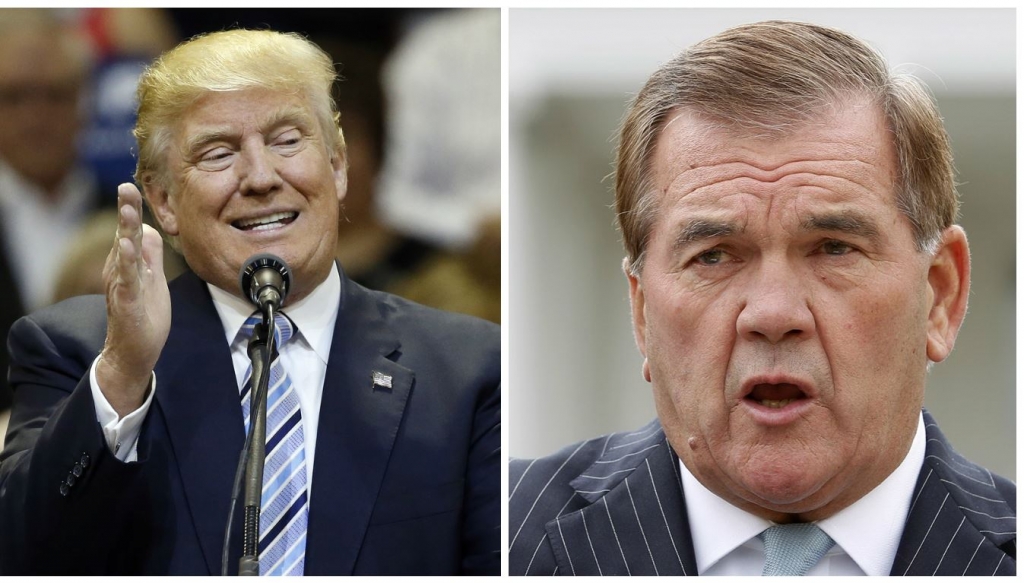 Trump ridge Republican presidential candidate Donald Trump and former Pennsylvania Gov. Tom Ridge. Mr. Ridge joined 49 other senior Republican national security officials today in signing a letter that declares Donald Trump would'put at risk our country