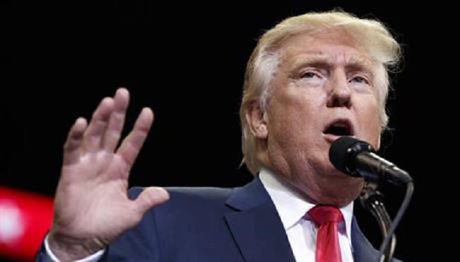 Republican presidential candidate Donald Trump speaks during a campaign rally at Jacksonville Veterans Memorial Arena Wednesday Aug. 3 2016 in Jacksonville Fla