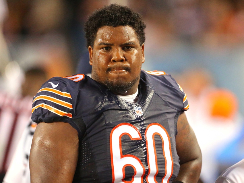 Chicago Bears center Cornelius Edison during the second half against the Denver Broncos at Soldier Field. Denver won 22-0