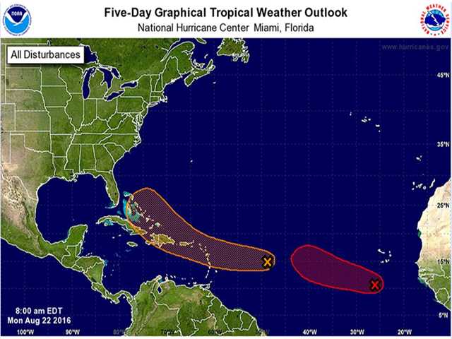 Tropical systems may pose threats