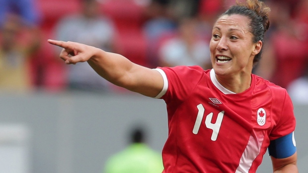 Melissa Tancredi celebrates after goal in Rio