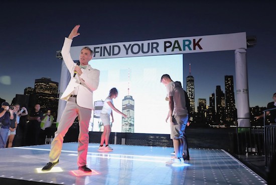 Bill Nye speaks onstage during the National Park Foundation's #FindYourPark event celebrating the National Park Service's centennial at Brooklyn Bridge Park on Monday