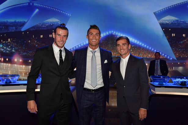 Getty Images
UEFA Best Player in Europe Award nominee's Gareth Bale Christiano Ronaldo and Antoine Griezmann