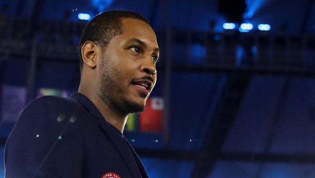 Getty Images Carmelo Anthony of the United States takes part in the Opening Ceremony at Rio de Janeiro's Maracana Stadium on Friday