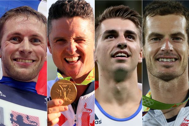 Gold medal winners Jason Kenny Justin Rose Max Whitlock and Andy Murray