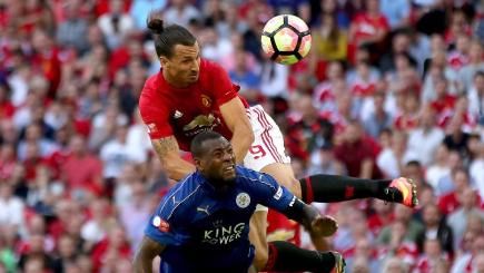 Zlatan Ibrahimovic's late header earned Manchester United victory over Leicester