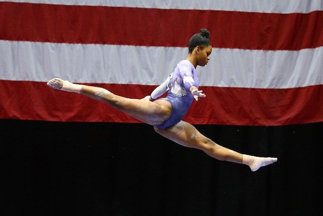 ST. LOUIS MO- JUNE 26 Gabby Douglas competes on the balance beam during day two of the 2016 P&G Gymnastics Championships at Chafitz Arena