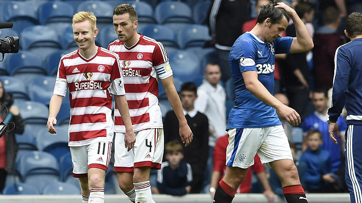 Hamilton and Rangers players react differently at full-time at Ibrox            
    
              
     
     
           Show