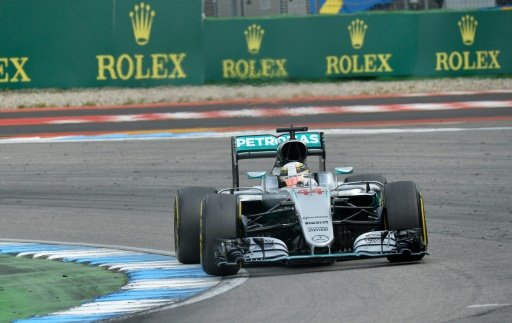 Mercedes AMG Petronas F1 Team's British driver Lewis Hamilton races at the Hockenheim circuit southern Germany