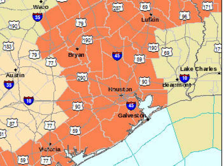 A Heat Advisory has been issued from 1 p.m. to 7 p.m. Tuesday Aug. 9 2016 for Houston Galveston Sugar Land Katy and other cities throughout the area