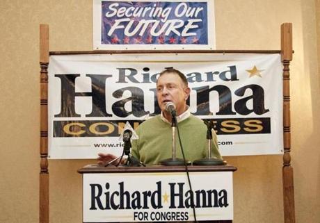 Richard Hanna announces that two-term incumbent Michael Arcuri D-Utica conceded to Hanna in New York's 24th congressional district race in Utica N.Y. Primary contests are being held Tuesday June