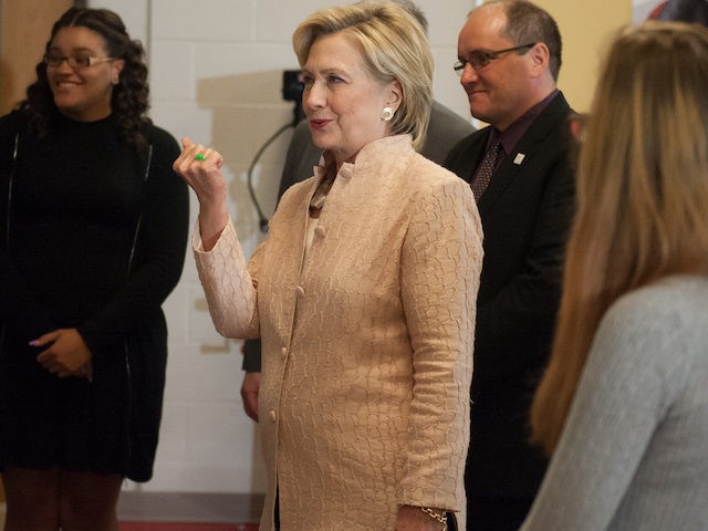 CLEVELAND OH-August 17 Democratic presidential candidate Hillary Clinton tours John Marshall High School