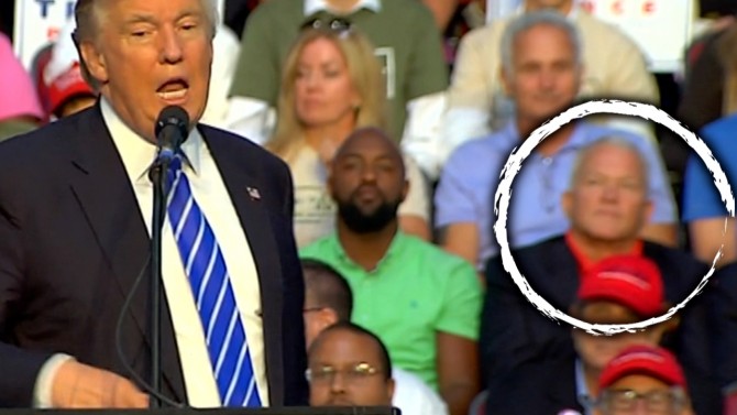 Ex-Congressman Who Was Caught Sending Lewd Messages to Teens is Spotted Behind Trump at Rally