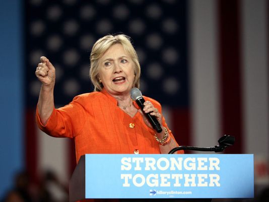 Hillary Clinton addresses supporters during a rally in Kissimmee Fla. on Aug. 8 2016